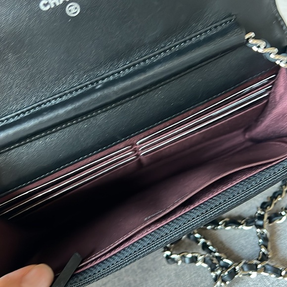 Chanel Wallet On Chain Black Lambskin Like New - Picture 11 of 17